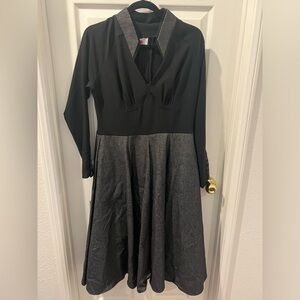 NWOT Large Miss Candyfloss Black and Gray Tamrika Swing Dress